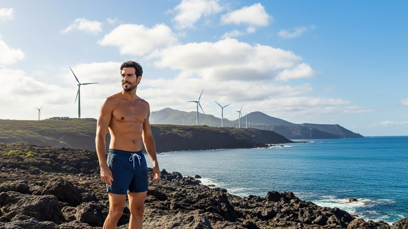 El Hierro Swim Shorts - front view | Canaria Swim luxury sustainable swimwear
